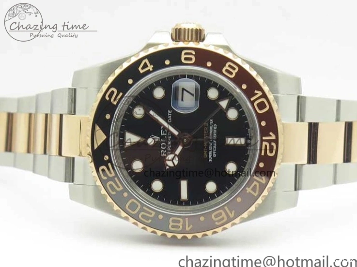 MiroTime 0518 AllSeason GMT-Master II 126711CHNR Black Brown Ceramic Bezel 904L SS RG GMF Best Edition Black Dial on 904L SS RG Bracelet A 3409